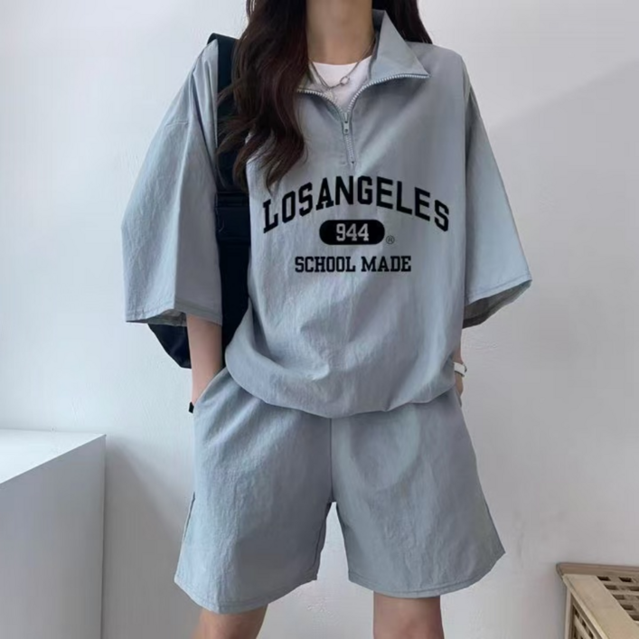 루나모드 시원한 레터링 반팔세트 K0245