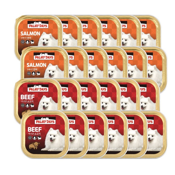 파미데이즈 강아지캔 연어x12+소고기x12 애견습식사료 강아지간식, 단품