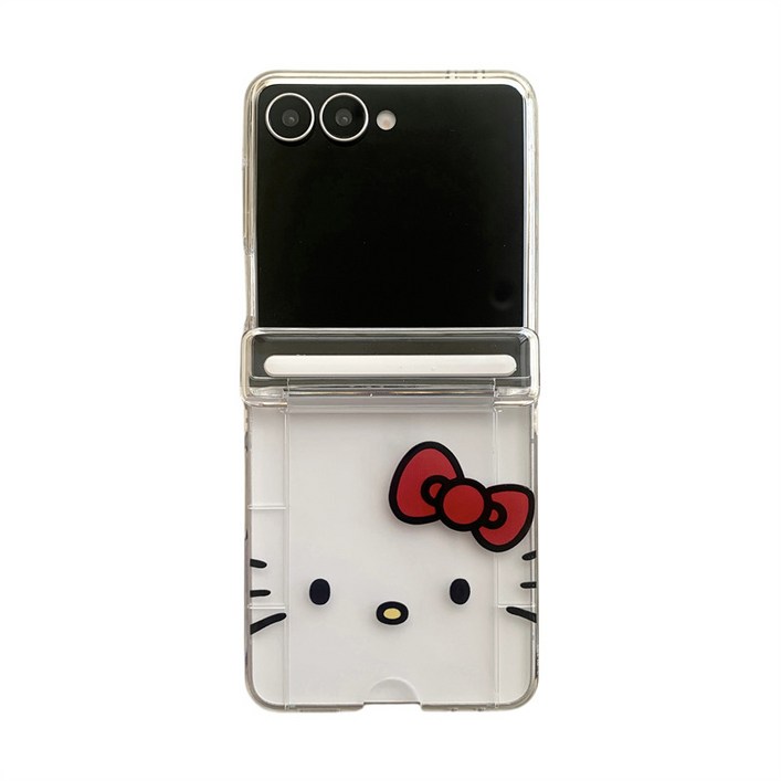 아펙시움 휴대폰케이스 갤럭시 z플립7 z플립5 z플립6 z플립4 카드수납 힌지보호 낙상 방지 케이스 투명 고양이