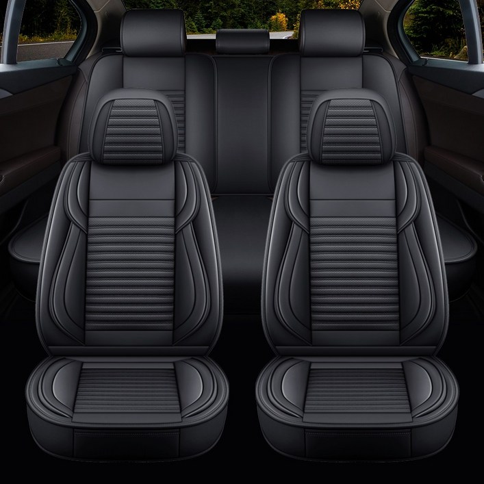 Novaseed 프리미엄 카시트 커버, 대중소형 4도어 승용차, SUV 등, 통기성 좋음미끄럼 방지방수, 사계절 통용, 스포츠 스타일 시트 커버, Black, 1개