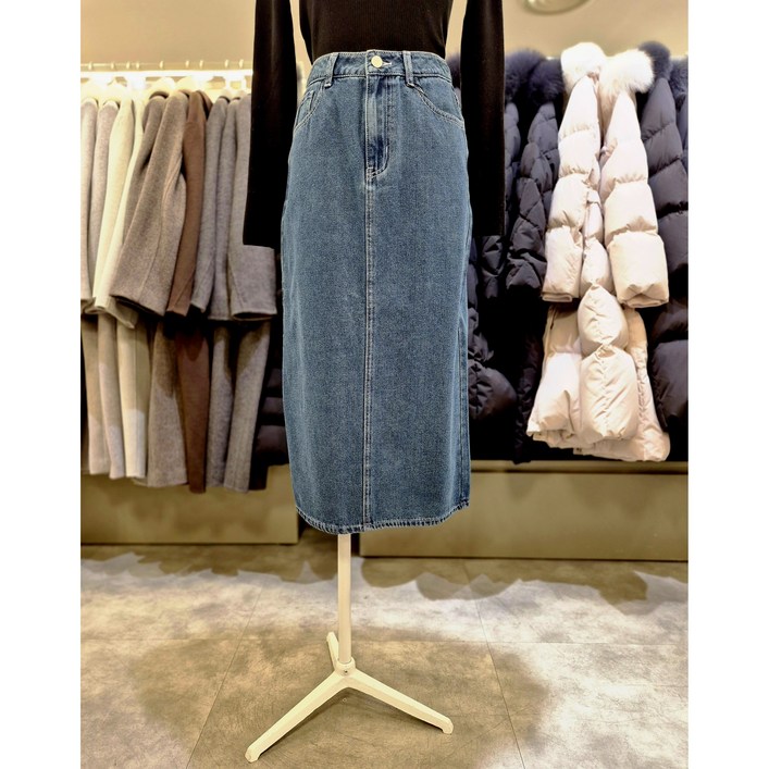 NC일산 플라스틱아일랜드 뒷트임 기모 데님 스커트 PP4DS001