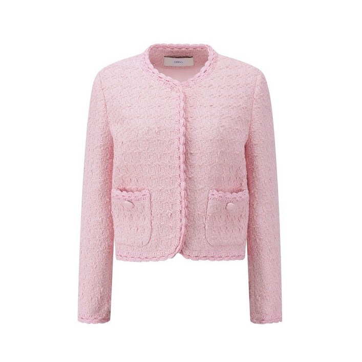 국내백화점 듀엘 브레이드 하트 버튼 트위드 재킷 자켓 트위드자켓 라운드넥