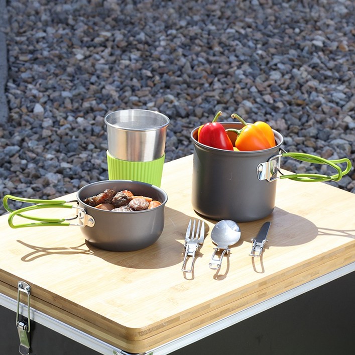 창고이전 기획 65할인특가 자담캠핑 초경량 1인용 솔로 경질 이스케이프 코펠 1세트, 1개