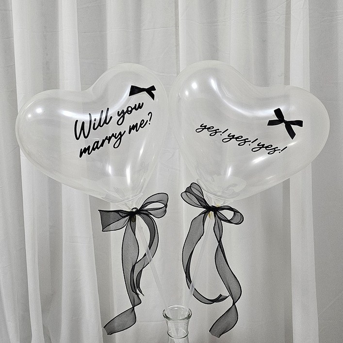 올리브파티 프로포즈 윌유메리미 하트 풍선 세트 셀프 웨딩 촬영 소품