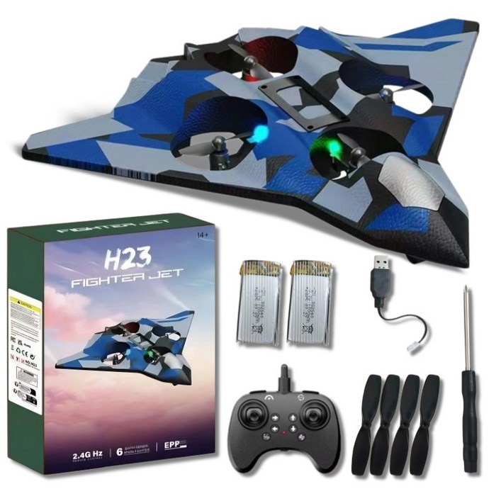 RYZO 입문용 어린이 선물용 RC 전투기 드론 20분 비행 지속 미니드론 무선조종 고성능 LED 비행기 장난감