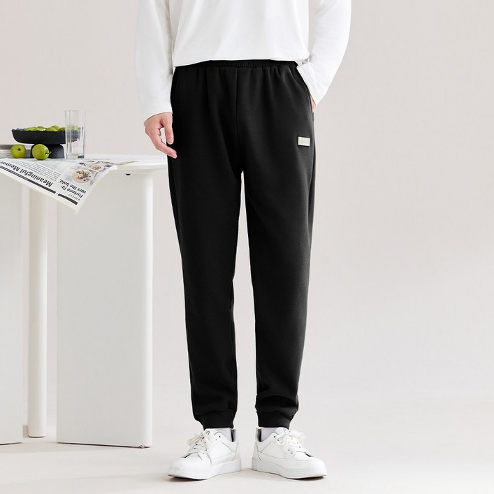 하누리 남성 여성 따뜻한 부드러운 신축성좋은 밀크 기모 밴딩 조거 팬츠 3색상