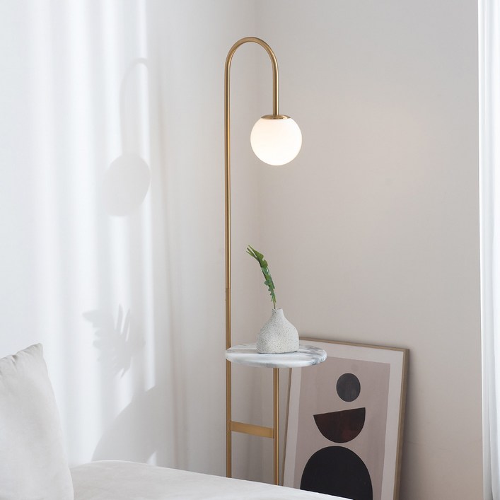 아토조명 보누 스테이블 유리볼 장스탠드 마블 트레이 간접조명, 보누 테이블 스탠드 + 주광색