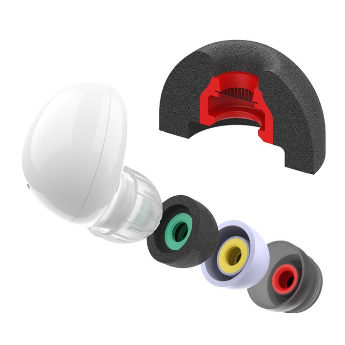 디오핏 갤럭시 버즈2 이어팁 버즈 FE 버즈플러스 버즈+ 메모리폼 이어팁 실리콘 이어캡, 1개