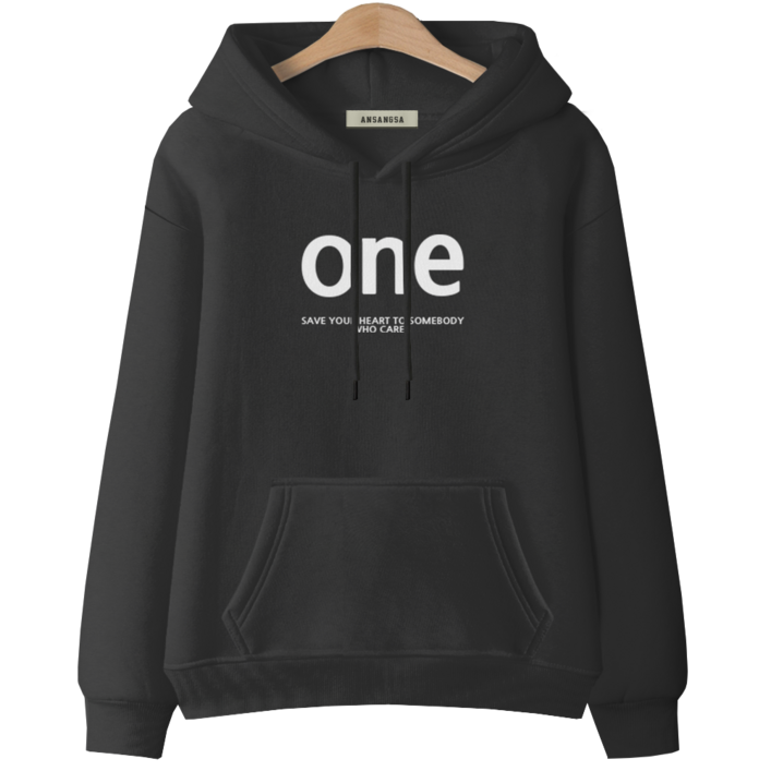 [ANSANGSA] ONE 남녀공용 후드 티셔츠