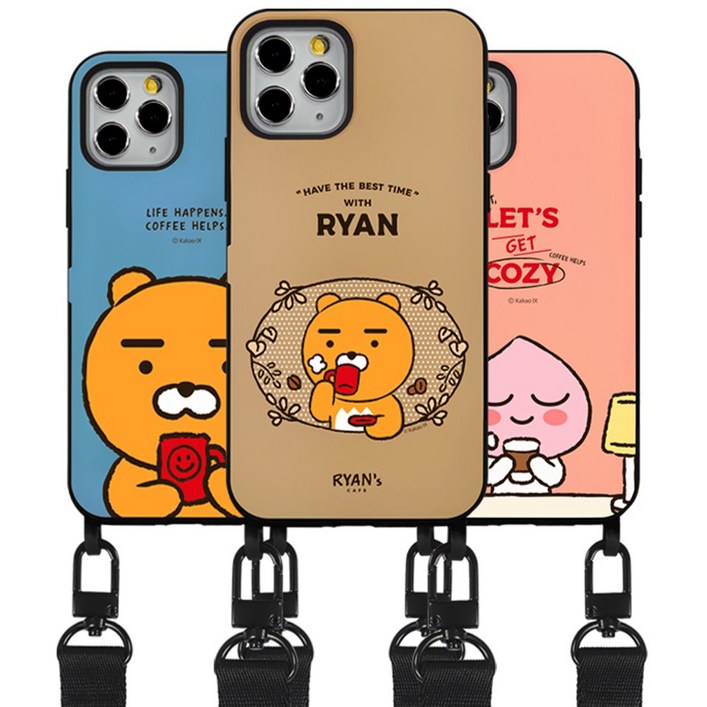 카카오프렌즈 카드 수납 목걸이 휴대폰 케이스