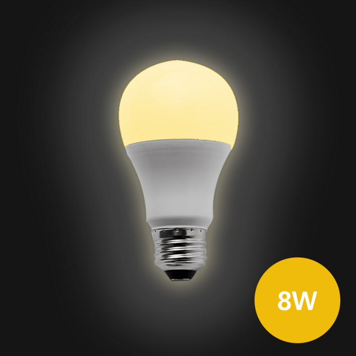 e26 소켓 LED 전구 8W 주황색빛,3000K, 전구색, 50개