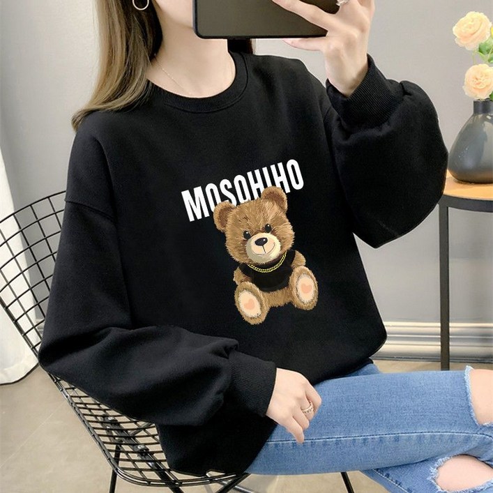 루즈 봄가을 신상 여성 라운드 얇은 맨투맨