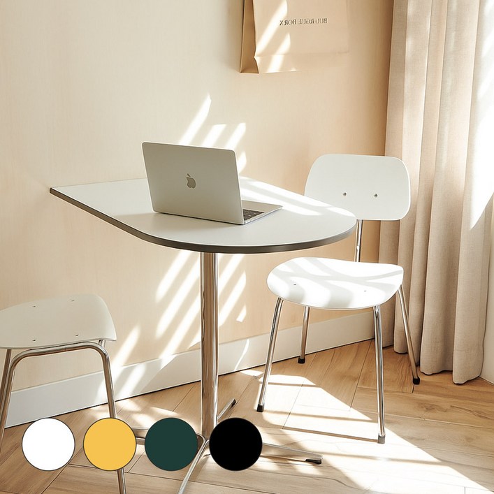 포스트모던 루이 미드센츄리 식탁 반원 테이블, 퓨어화이트블랙