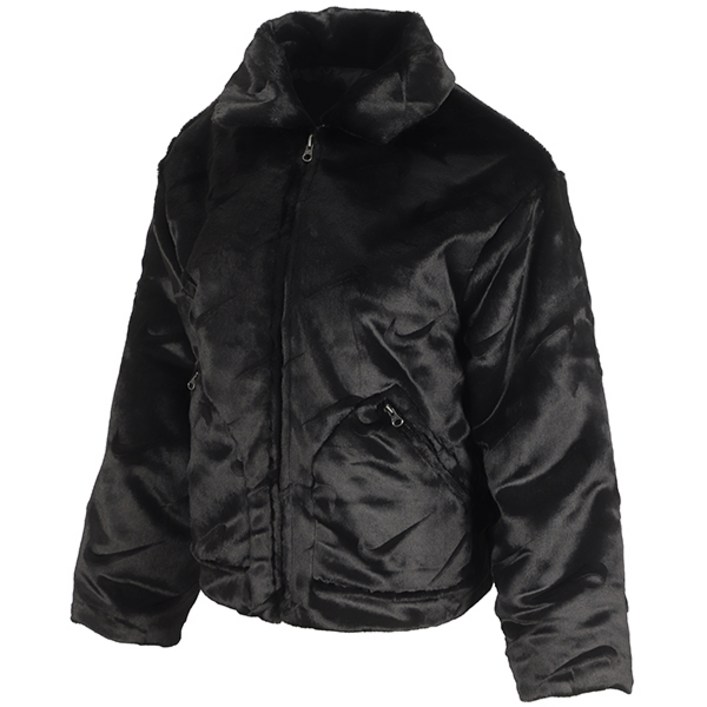 나이키 우먼스 자켓 NSW Essential 루즈 Print 나이키 로고 인조 퍼 FUR 재킷 올블랙