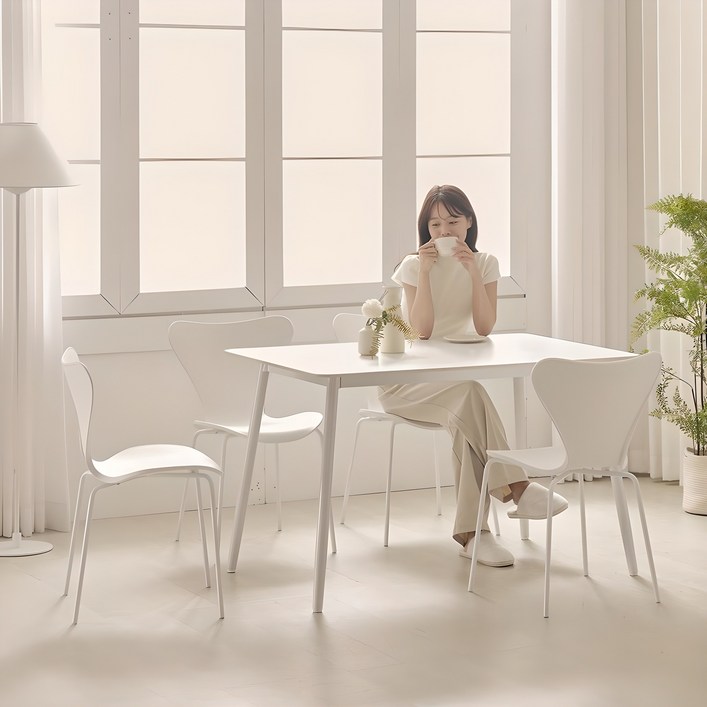 보니애가구 루니 포세린 세라믹 식탁의자세트 1200 4인용 방문설치