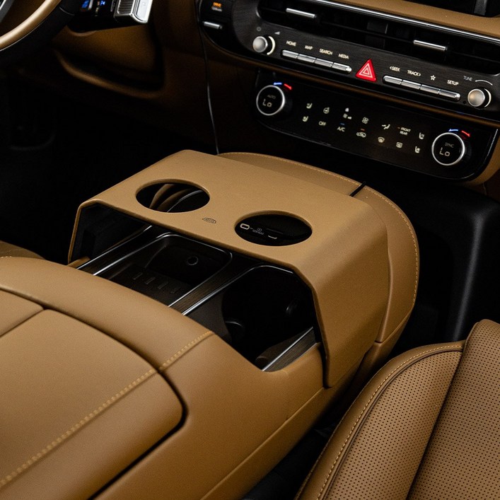 이지스 팰리세이드 LX3 7인승 차량용 컵홀더 가죽 자동차 콘솔박스 트레이, 1개