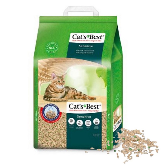 캣츠베스트 센서티브 친환경 고양이모래 대용량 20L(7.2Kg)+저염습식캔 170g*5캔, 7.2kg, 5개