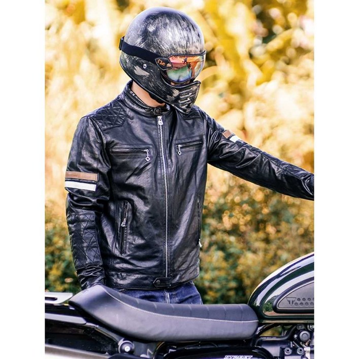 오토바이 가죽 의류 가을 할리 복고풍 장비 양피