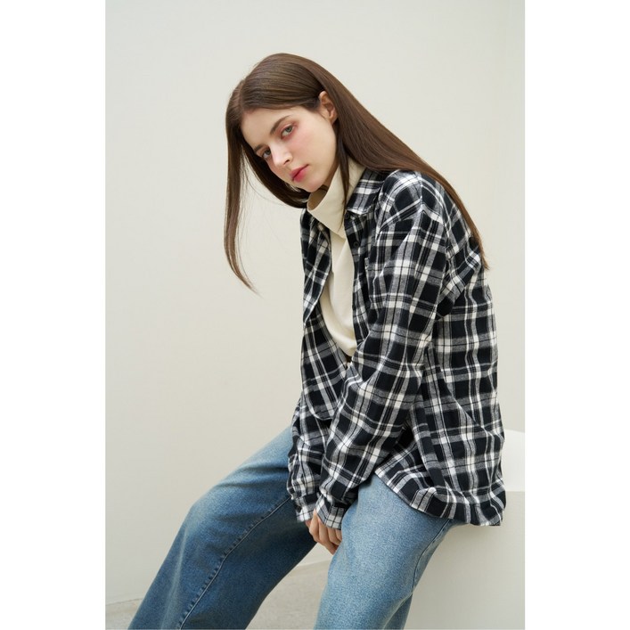 Logo Pocket Plaid Check Shirt Jacket