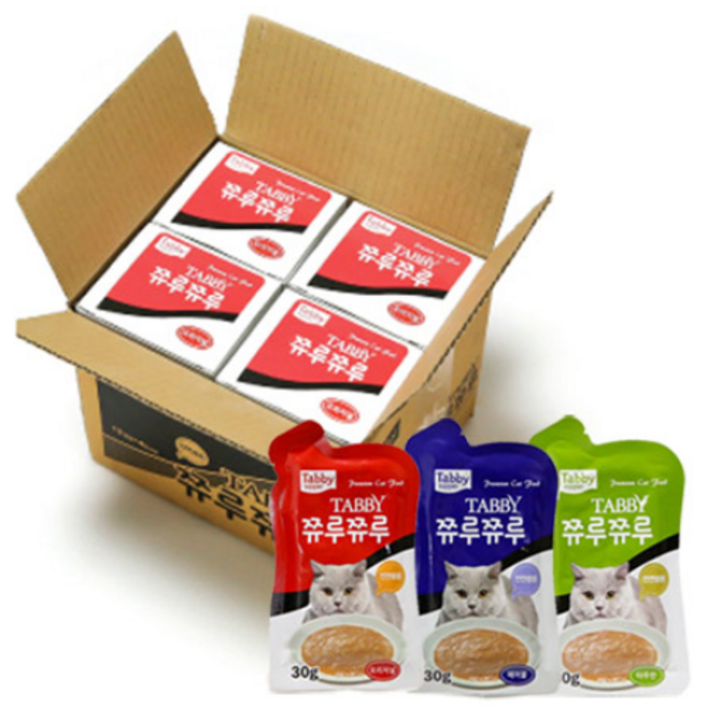 테비 쮸루쮸루 30g 48개 1박스 파우치, 48개, 4종콤보연어포함