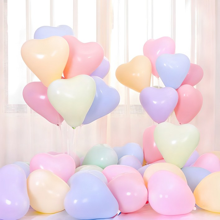 마카롱 하트 풍선
