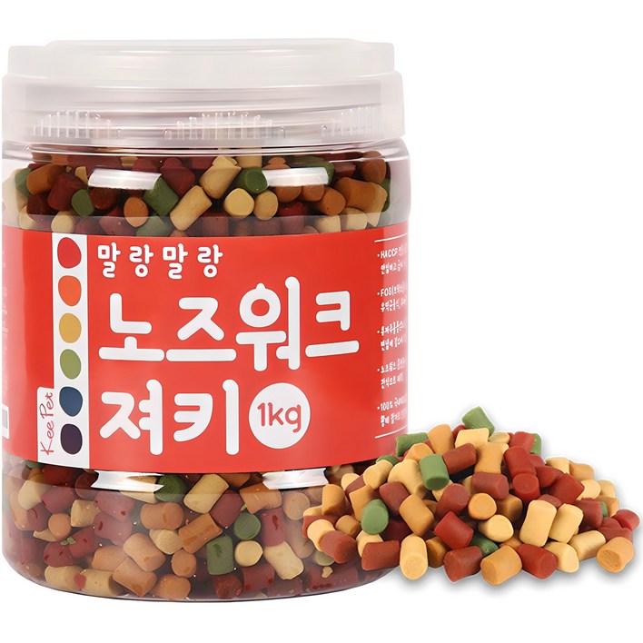 킵펫 강아지 말랑말랑 노즈워크 져키, 혼합맛황태연어치즈참치오리, 1kg, 1개 킵펫 강아지 말랑말랑 노즈워크 져키, 혼합맛황태연어치즈참치오리, 1kg, 1개