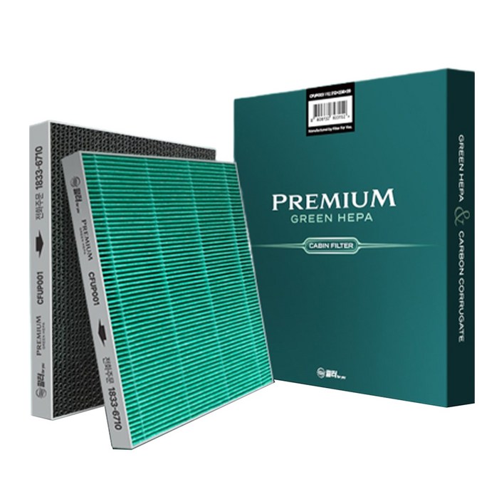 필터포유 프리미엄 그린헤파 자동차 에어컨 히터 필터 QM3 XM3 캡처 클리오, CFUP014, 1개