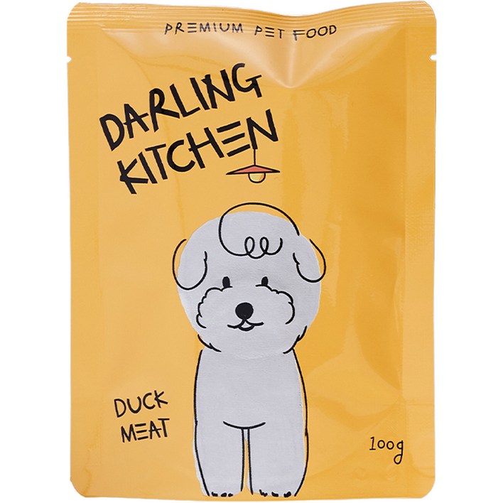 달링키친 강아지 화식 사료, 오리, 100g, 8개