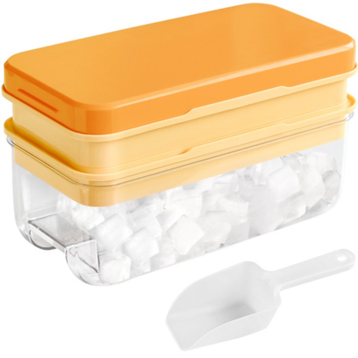 네이쳐리빙 실리콘 푸쉬 얼음 트레이 보관통 + 스쿱 세트 2단