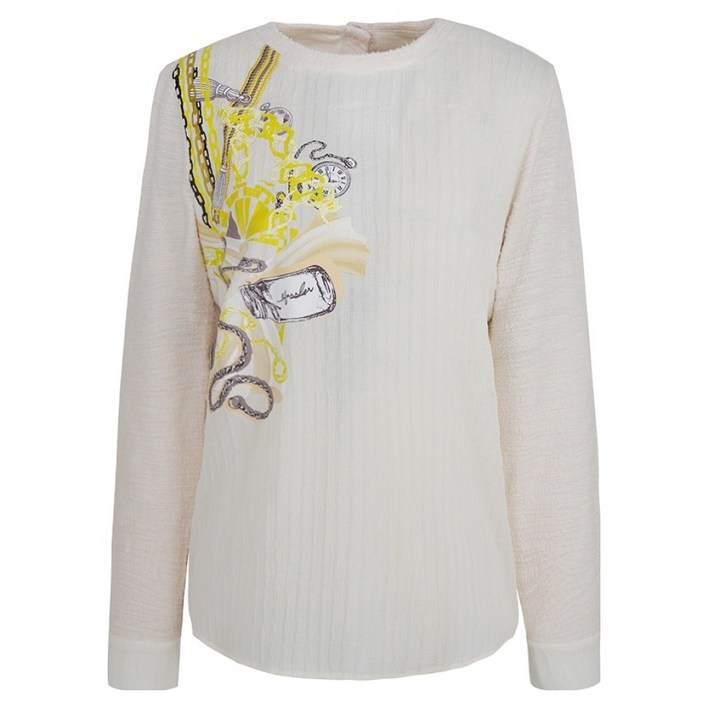 올리비아하슬러 여성용 포인트 프린팅 라운드 티셔츠 OHCSTS103