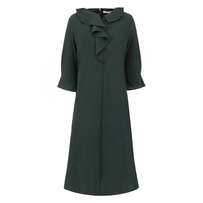 크로커다일레이디 버튼 포인트 소매 프릴넥 원피스 CLCMOP103