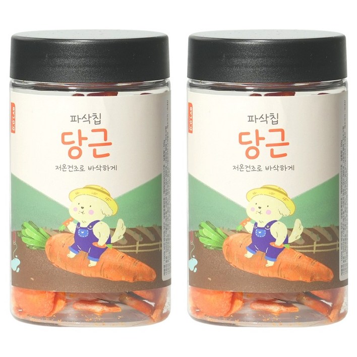 댕댕이연구소 강아지 디디랩 파삭칩 저온건조 과일 채소 간식, 당근, 50g, 2개
