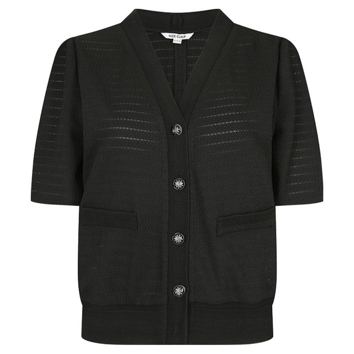 나이스클랍 니트 배색 블라우스