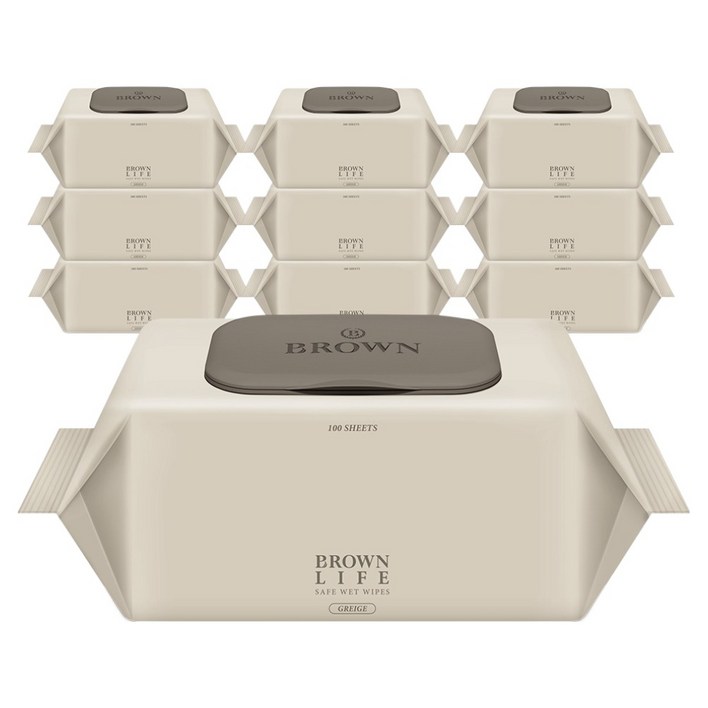 브라운라이프 그레이지 도톰한 대용량 아기물티슈 캡형