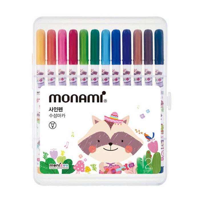 모나미 모니주 사인펜 12색