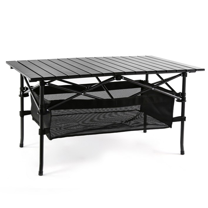 캠핑롤테이블 코멧 알루미늄 접이식 캠핑 테이블 대형 블랙, 블랙