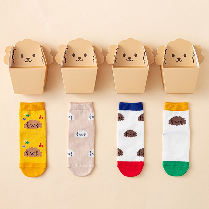롤리트리 아동 퍼피 양말 4종 선물세트 선물포장 포함