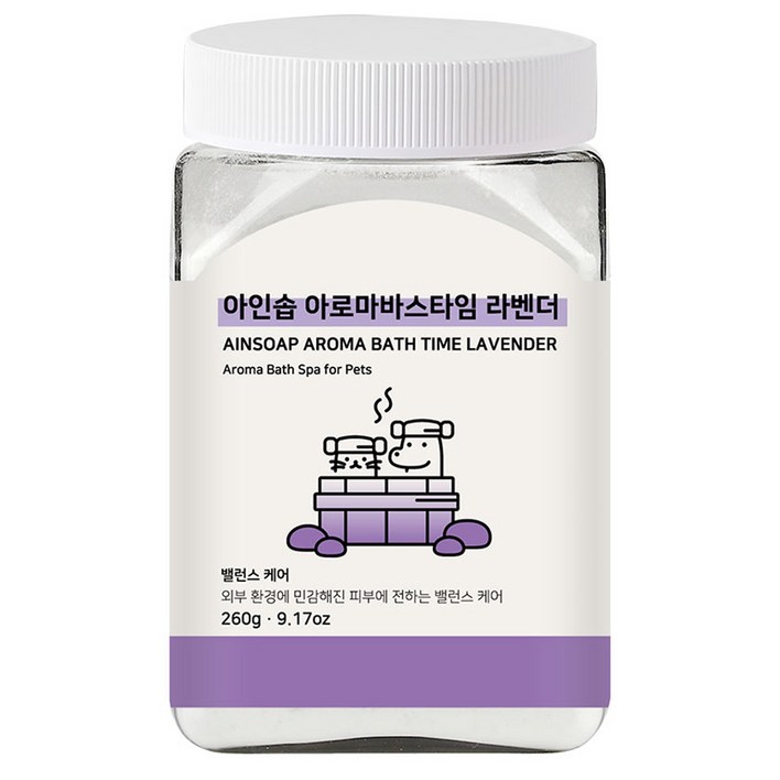 아인솝 아로마 바스타임 탄산 스파 라벤더 + 전용 스푼, 260g, 1세트