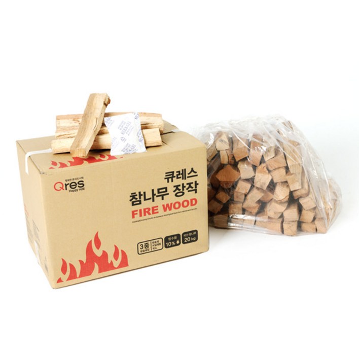 큐레스 3중 방습 국산 참나무 장작, 20kg, 1개 큐레스 3중 방습 국산 참나무 장작, 20kg, 1개