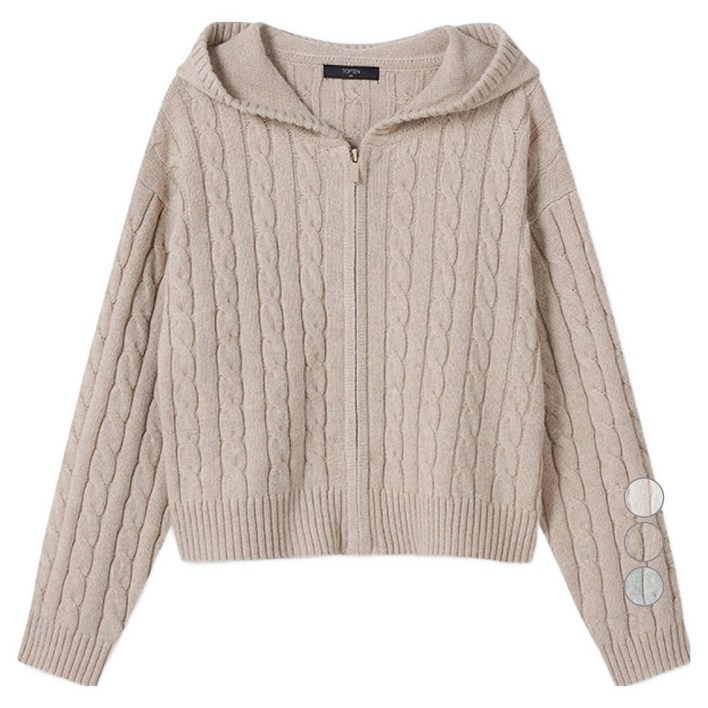 탑텐 여성용 램스울 블렌드 후드 가디건 MSE4EC2521