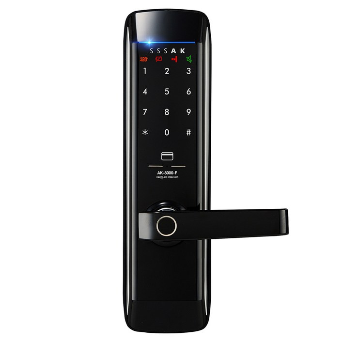 SSSAK 지문인식 무타공 라이트닝 손잡이 있음 도어락 AK8000F, AK8000F, 고객직접설치