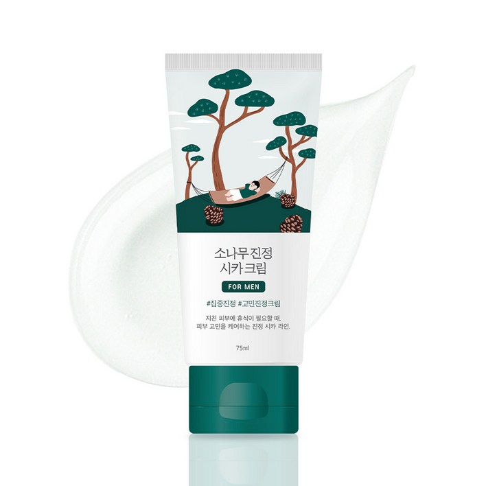 라운드랩 포 맨 소나무 진정 시카 크림, 75ml, 1개
