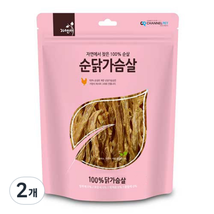 자연애채널펫 강아지간식, 닭가슴살맛, 200g, 2개 자연애채널펫 강아지간식, 닭가슴살맛, 200g, 2개