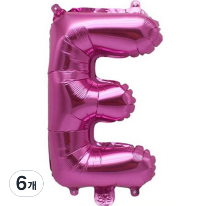 팡파티 레터링 알파벳 풍선 E 40cm, 퍼플, 6개
