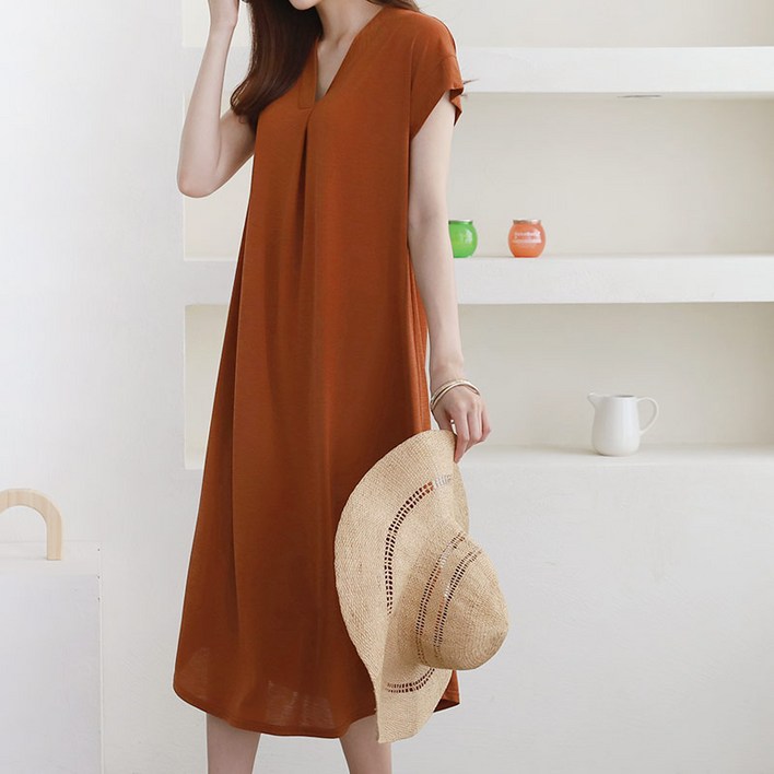 아이엠수 로웰 아이스 브이넥 원피스