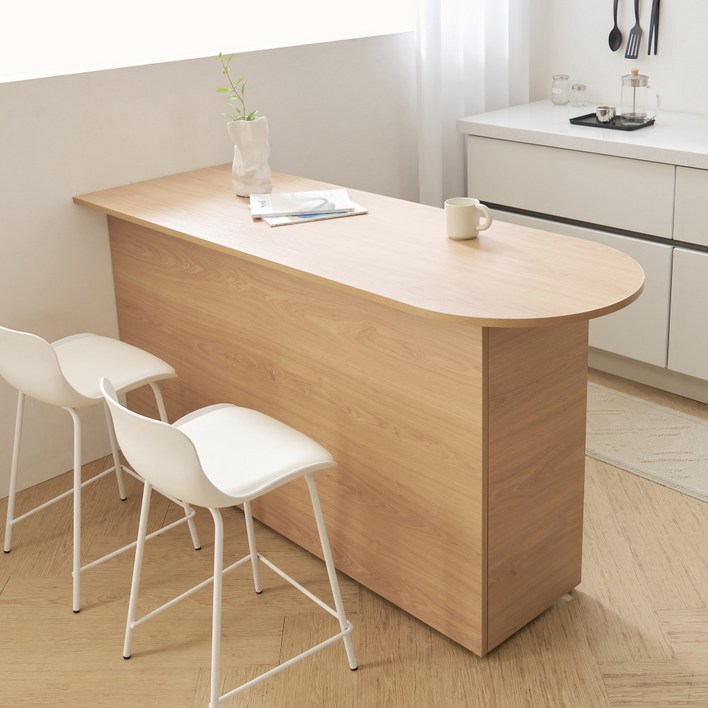 토미 수납형 아일랜드 식탁 반타원 1000 방문설치