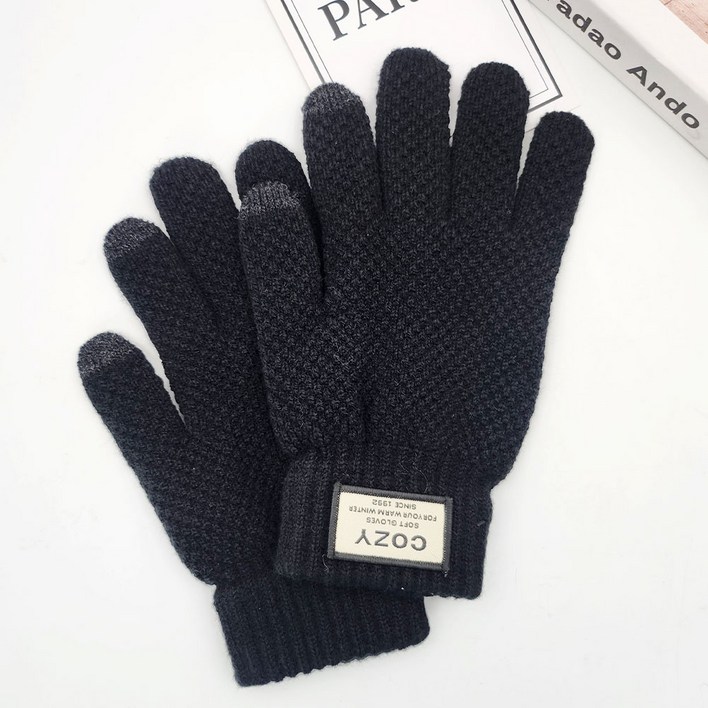 해피제이 터치 와플 장갑 양손착용 세트
