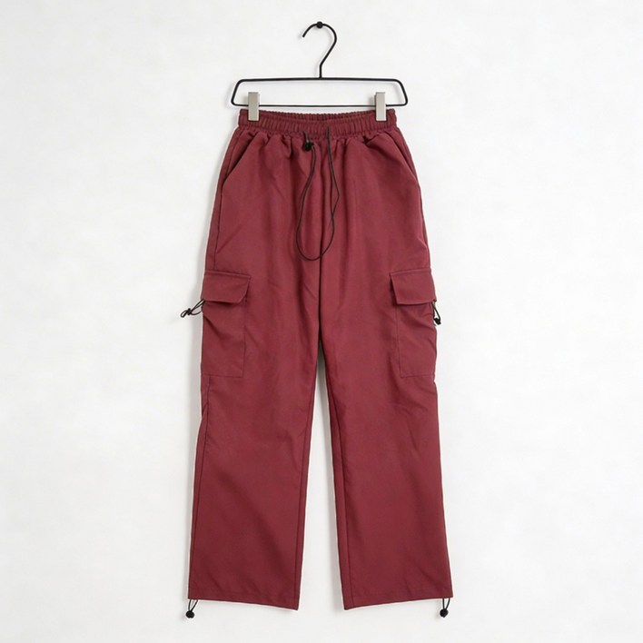 알로데 여성용 빅포켓 스트링 카고 긴바지