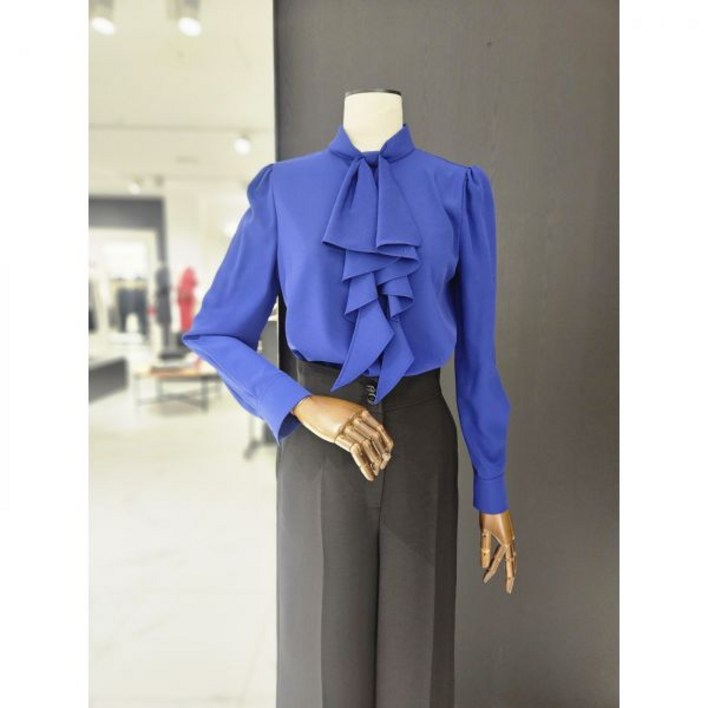 모조에스핀 넥 러플 블라우스 S244MSC017