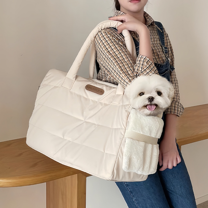 조하펫 반려견 편안한 산책 이동가방, 1개, 아이보리